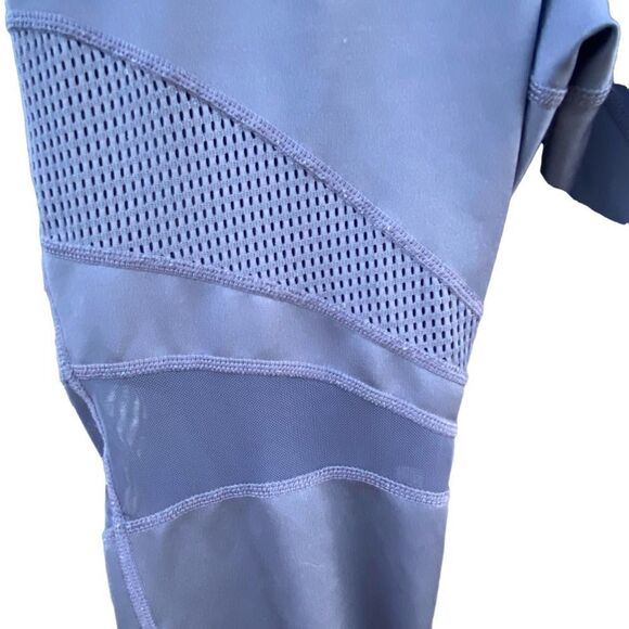 Zella Grey Perforated Mesh Yoga Pants Medium - Picture 3 of 4